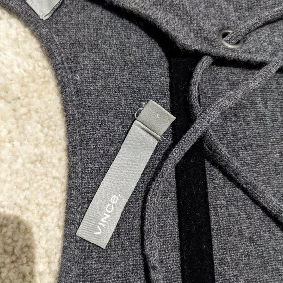 Vince Lace Up Grey Sweater Merino and Cashmere - Picture 5 of 12